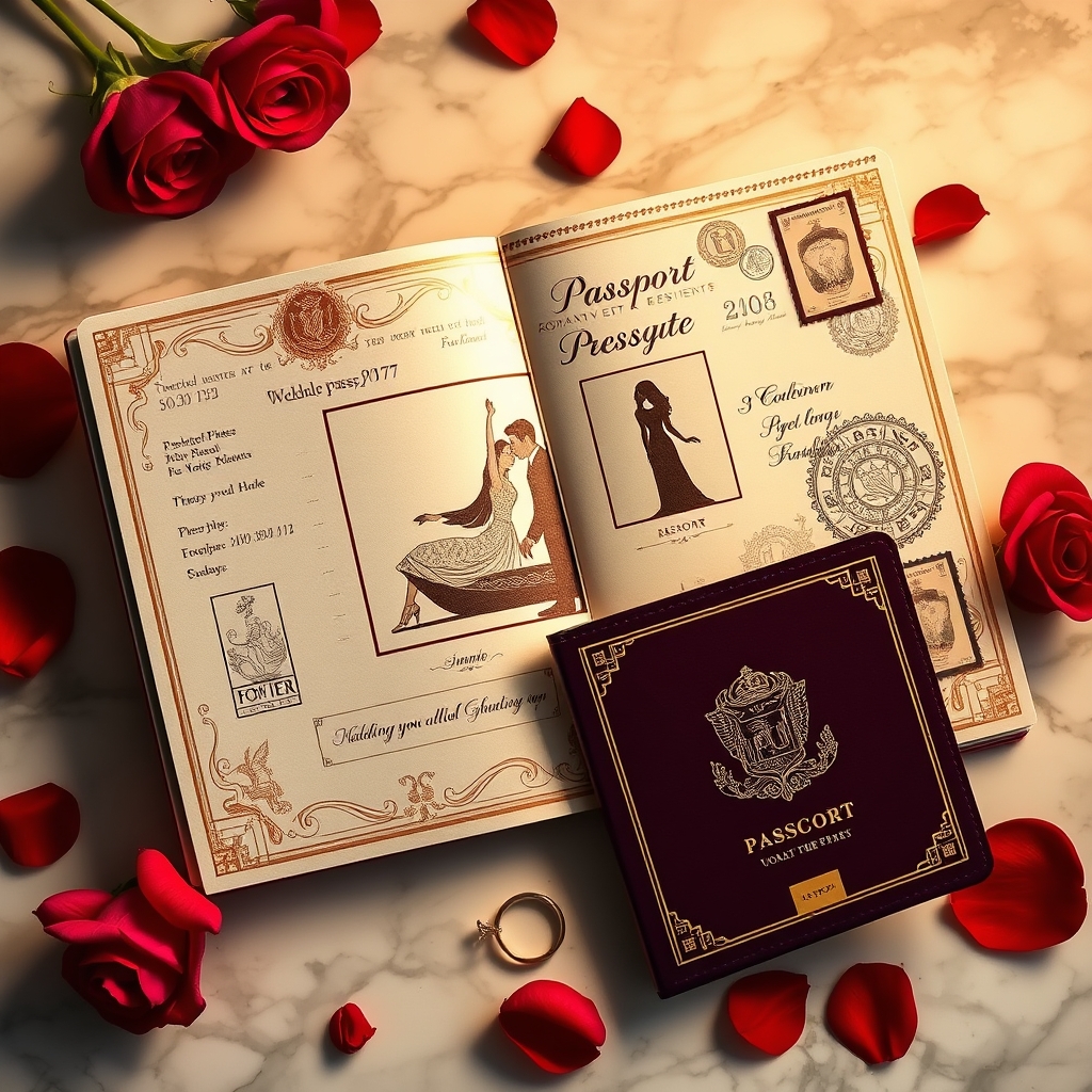 Свадебные приглашения-паспорта: оформление wedding-визы для путешествия в семейную жизнь